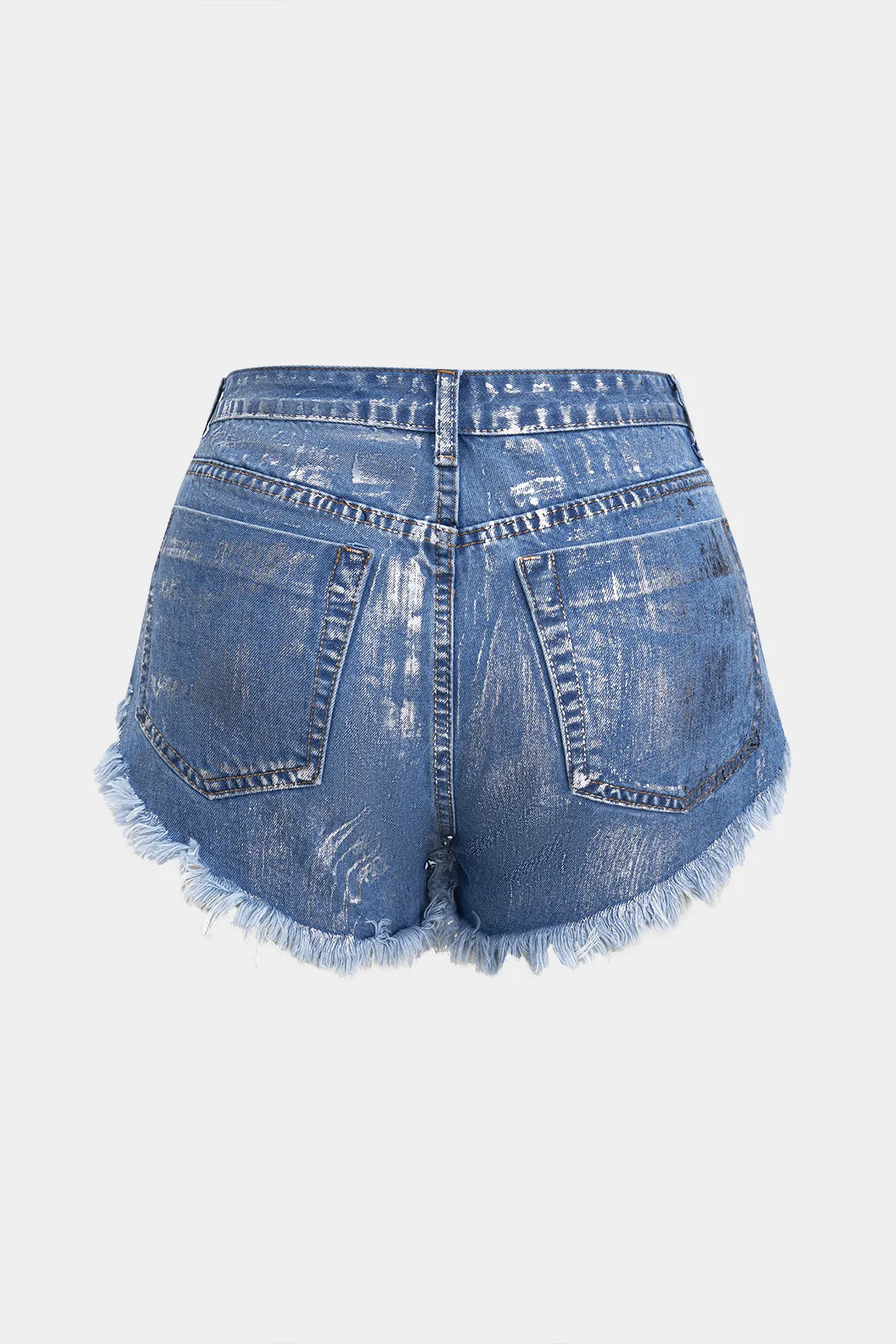 Denim metallisk høj talje besat shorts sold by Micas product image thumbnail 2