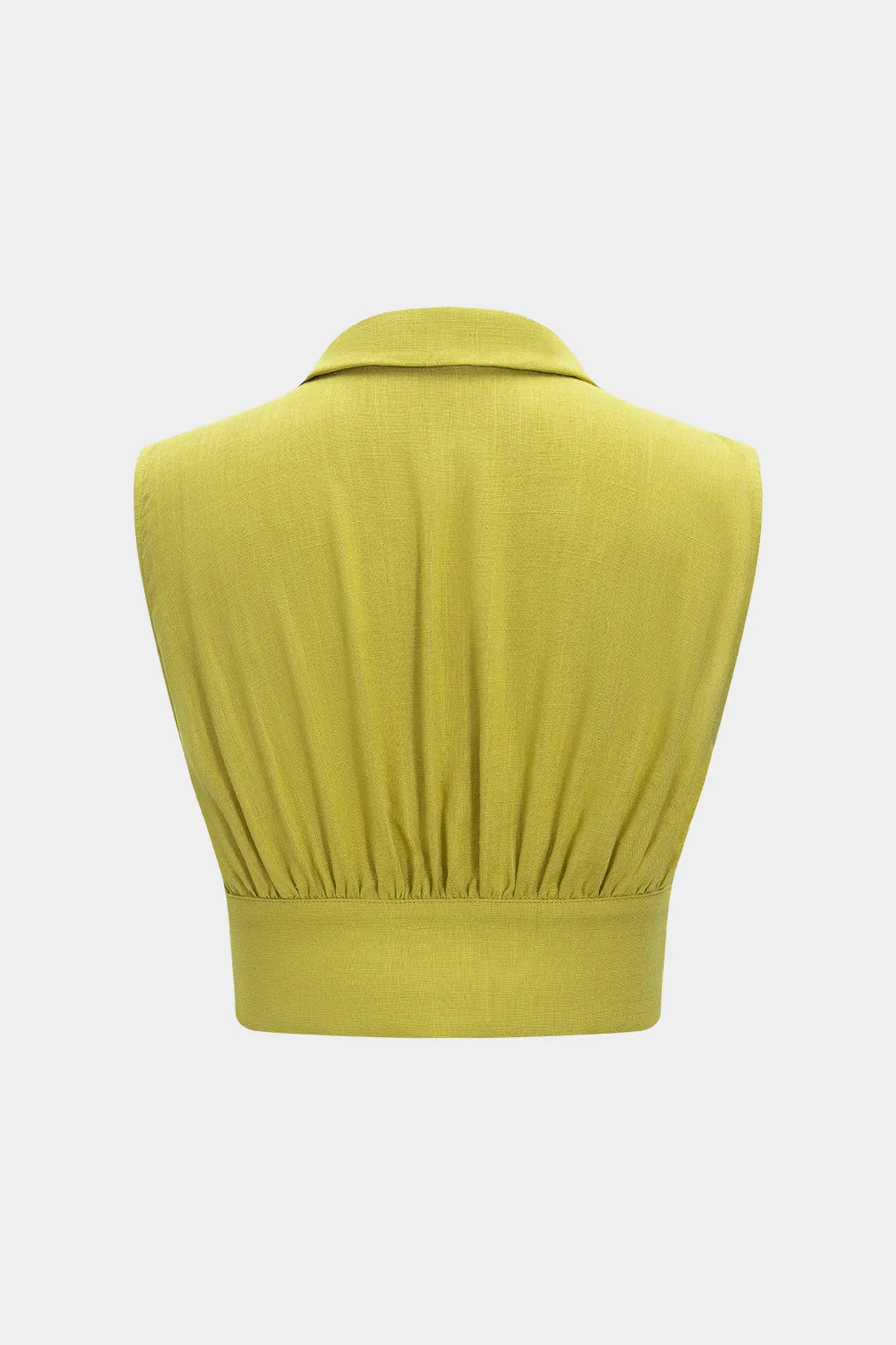 Linned V-hals metallisk knap tank top sold by Micas product image thumbnail 2