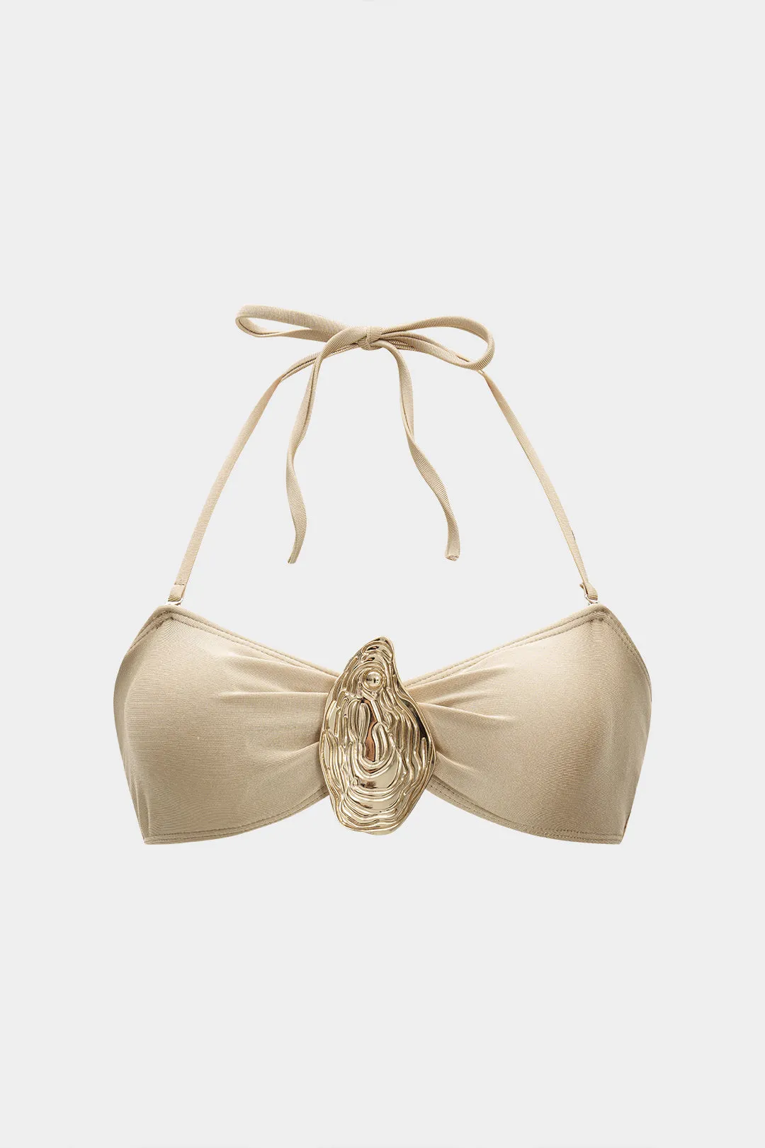 Metallisk indretning ruched asymmetrisk bikini -sæt sold by Micas product image thumbnail 2