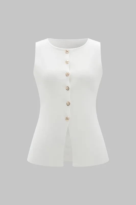 Metallisk knap Slit Tank Top sold by Micas