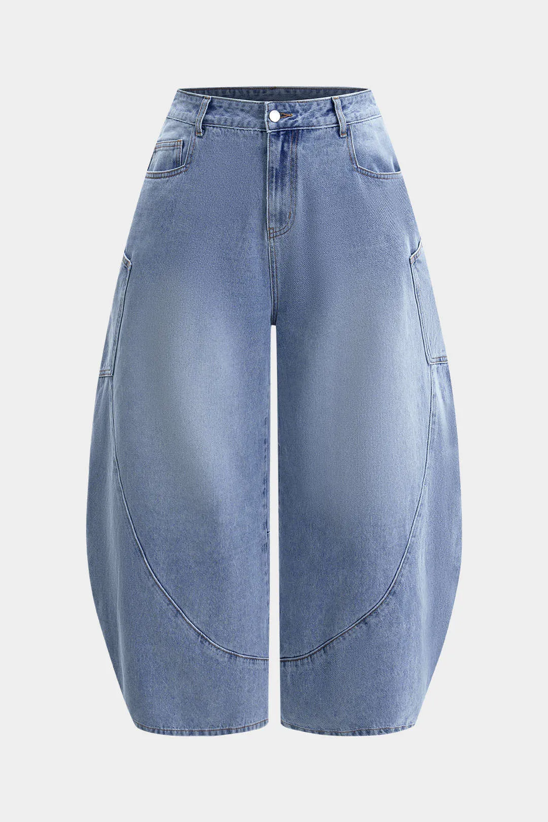 Plus størrelse denim bred ben tønde jeans sold by Micas