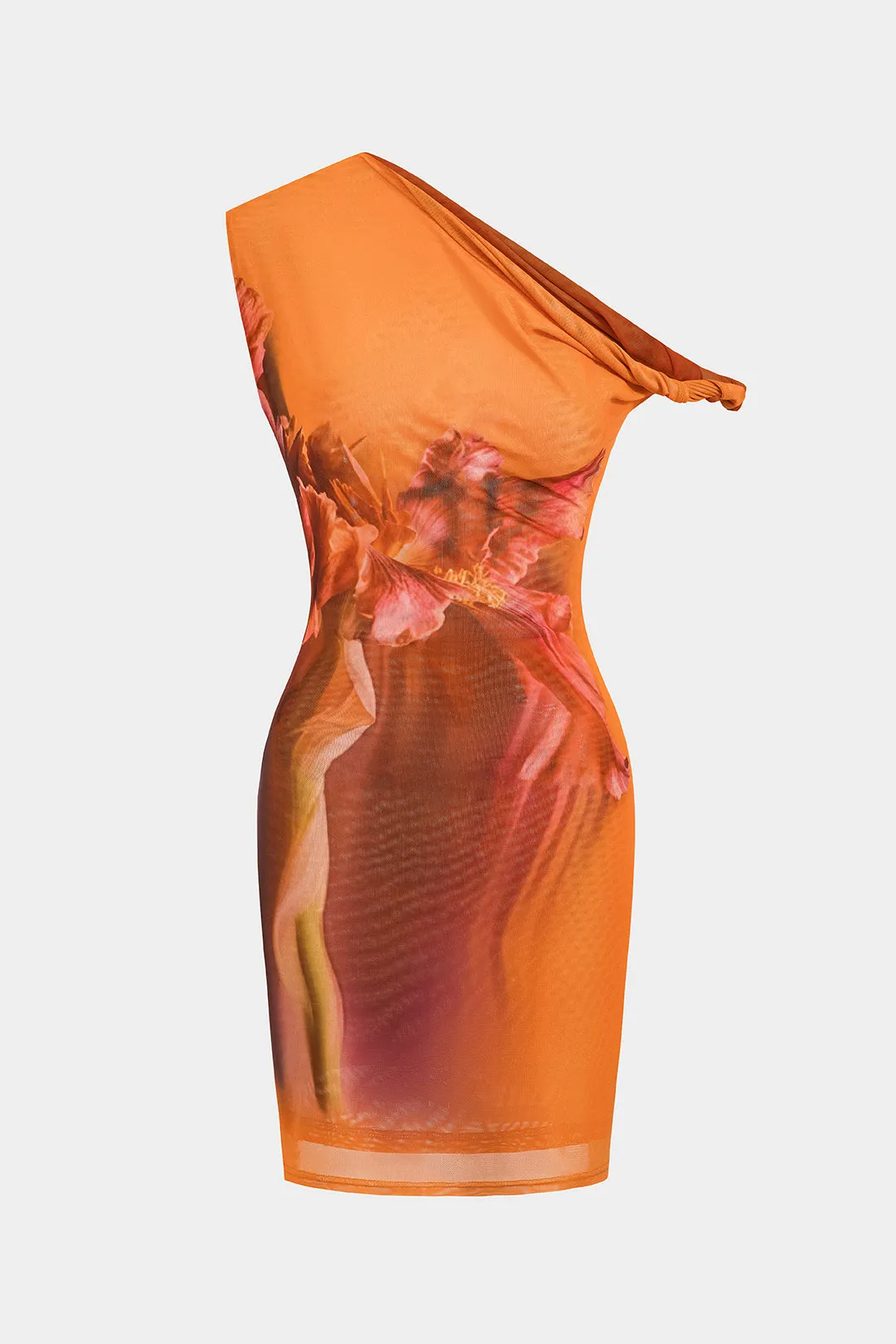 Mesh asymmetrisk twist mini kjole sold by Micas product image thumbnail 2