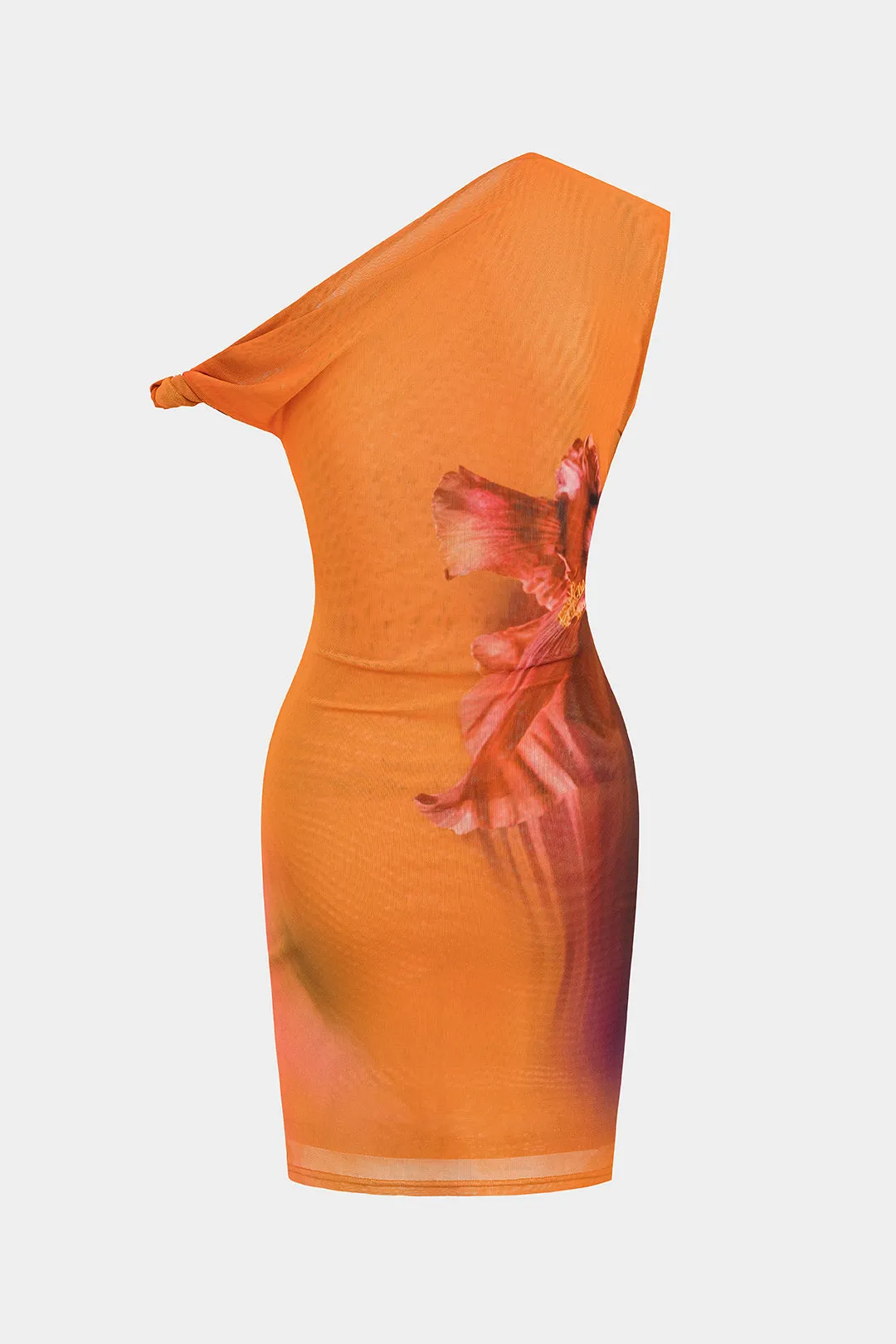 Mesh asymmetrisk twist mini kjole sold by Micas product image thumbnail 3