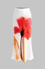Satin Floral Pattern Tank Top And Skirt Set sold by Micas