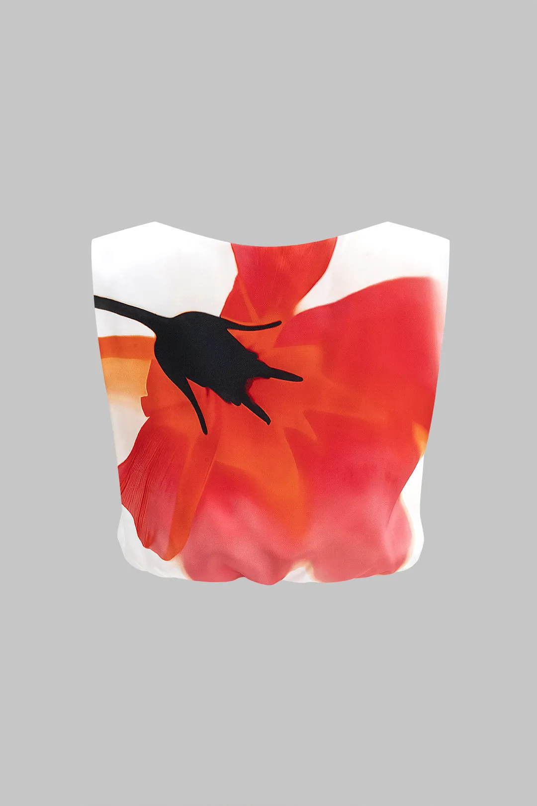 Satin Floral Pattern Tank Top And Skirt Set sold by Micas product image thumbnail 4