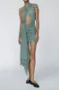 Crossed Cut Out Pleated Sleeveless Mini Dress sold by Micas