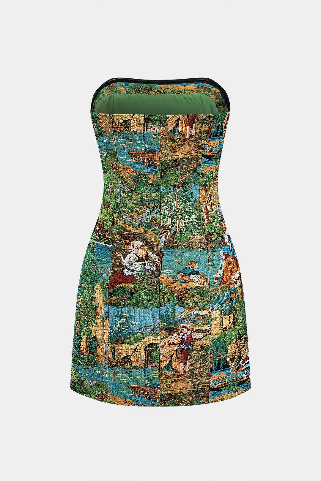 Jacquard stroppeløs ærmeløs mini kjole sold by Micas product image thumbnail 3