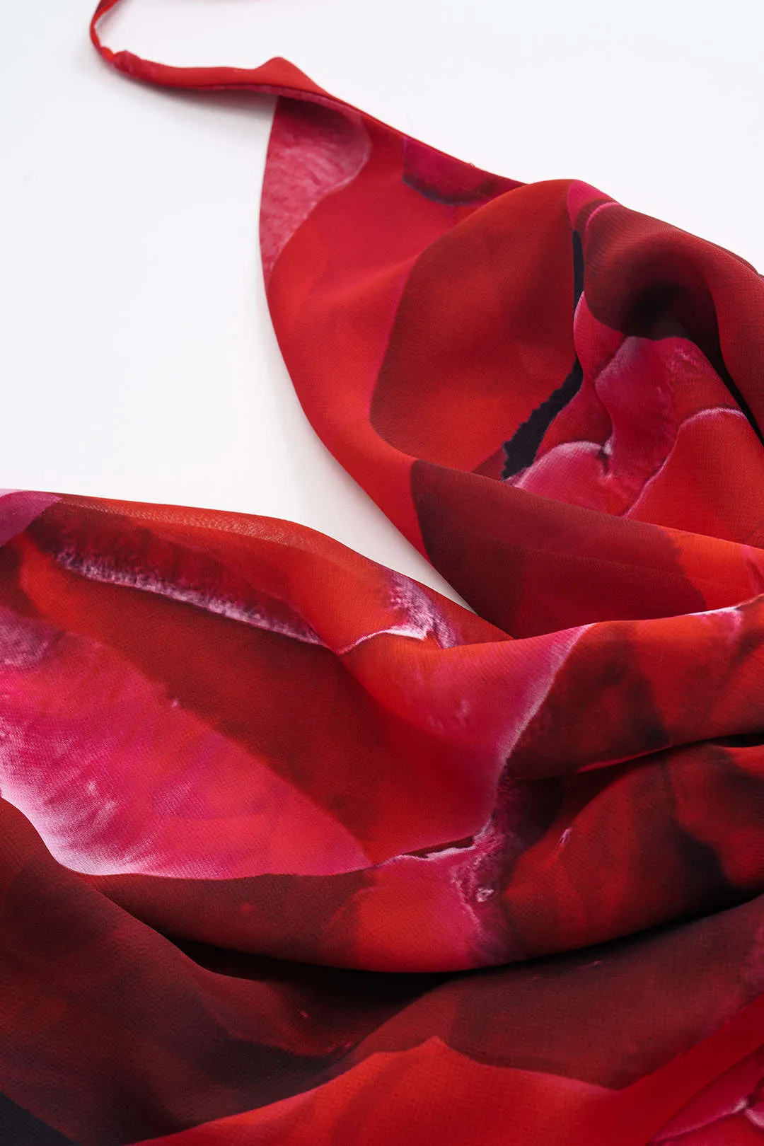 Chiffon Floral Pattern Halter Neck Cowl Neck Zipper Sleeveless Maxi Dress sold by Micas product image thumbnail 4