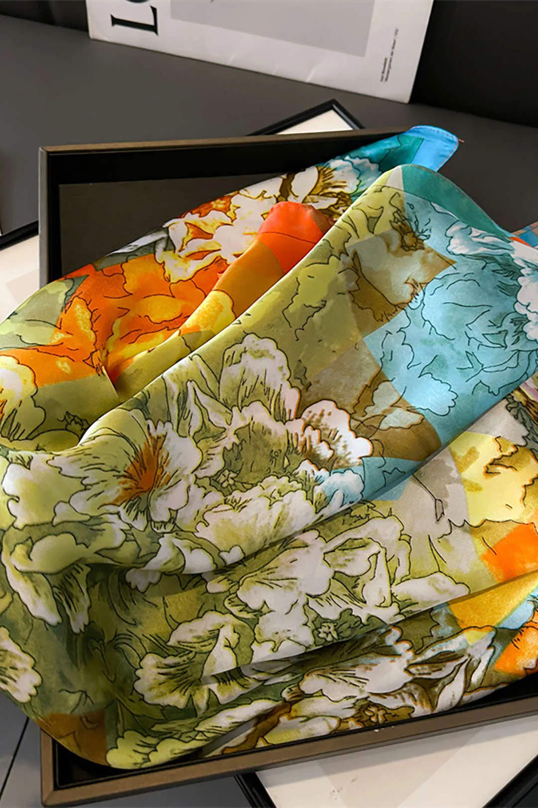 Peony Print Scarf sold by Micas product image thumbnail 3