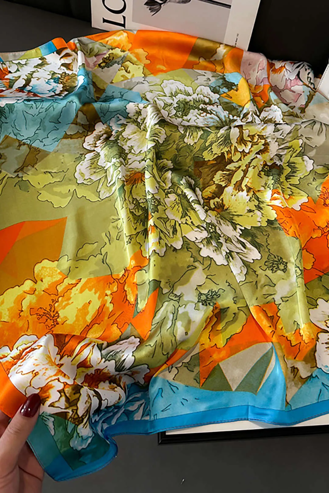 Peony Print Scarf sold by Micas product image thumbnail 4