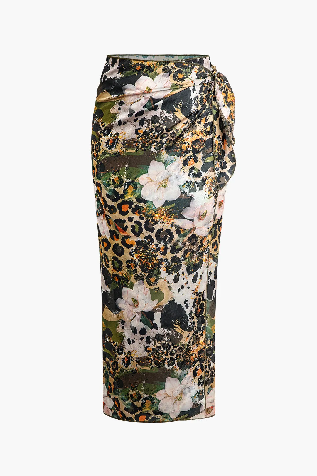 Blomsterprint split knude midi nederdel sold by Micas product image thumbnail 2