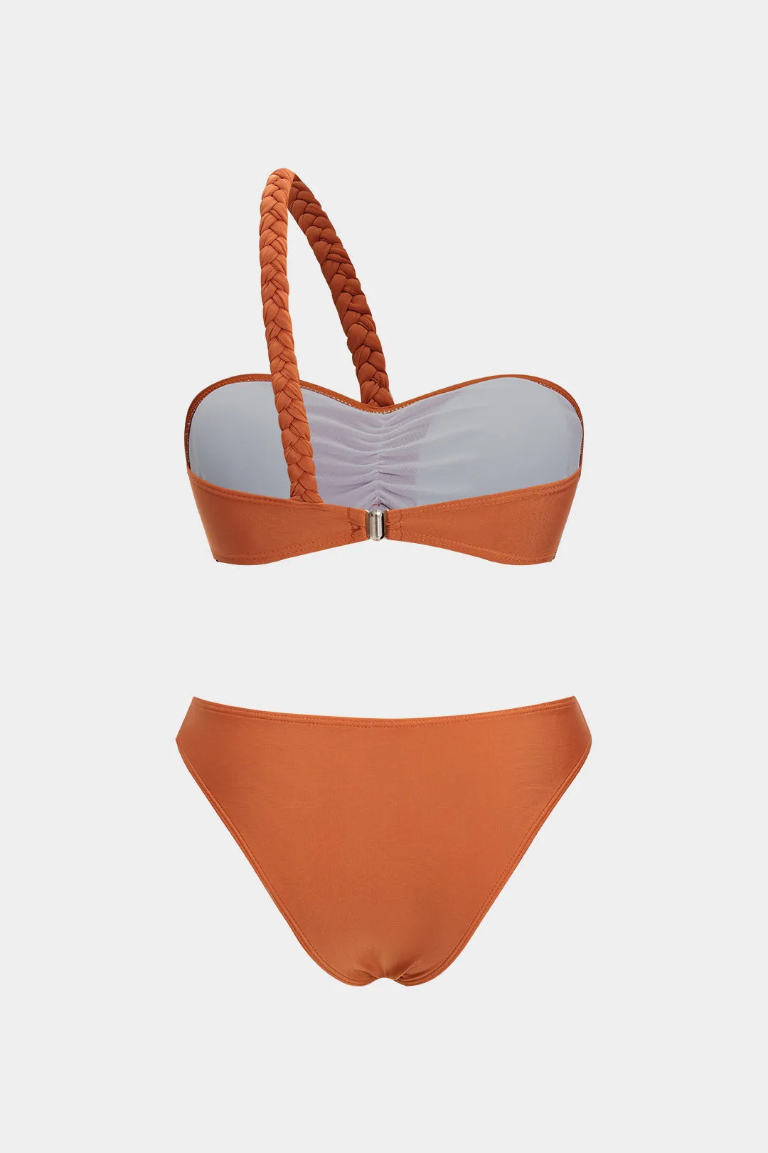 Asymmetrisk flettet flettet ruched to-stykker bikini-sæt sold by Micas product image thumbnail 2