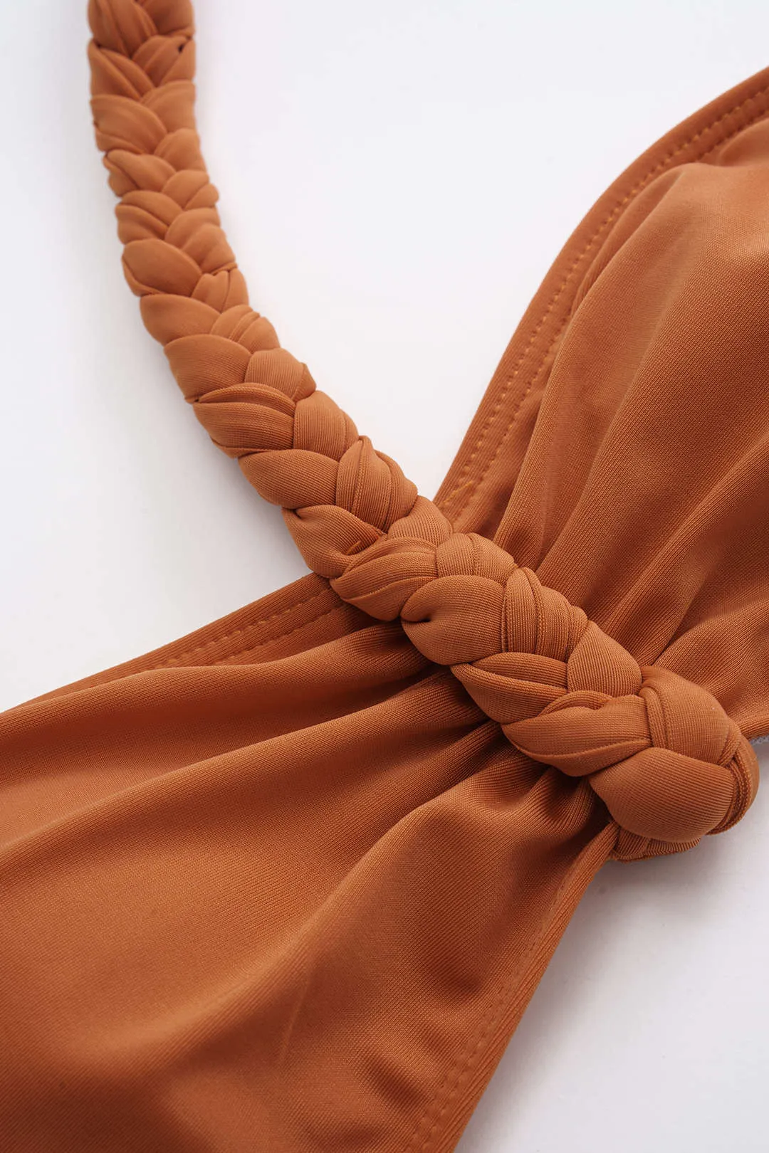 Asymmetrisk flettet flettet ruched to-stykker bikini-sæt sold by Micas product image thumbnail 3