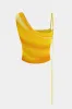 Ombre Mesh Asymmetrical Ruched Tank Top sold by Micas