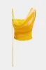 Ombre Mesh Asymmetrical Ruched Tank Top sold by Micas