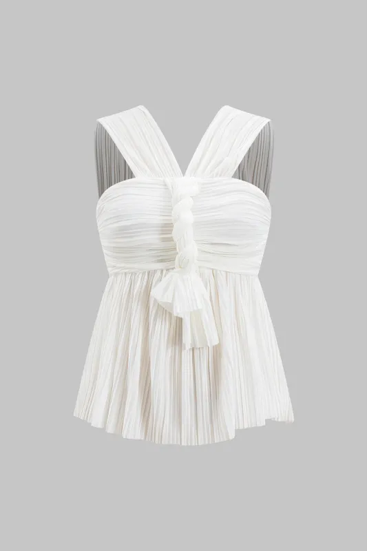 Plisseret twist lynlås tank top sold by Micas