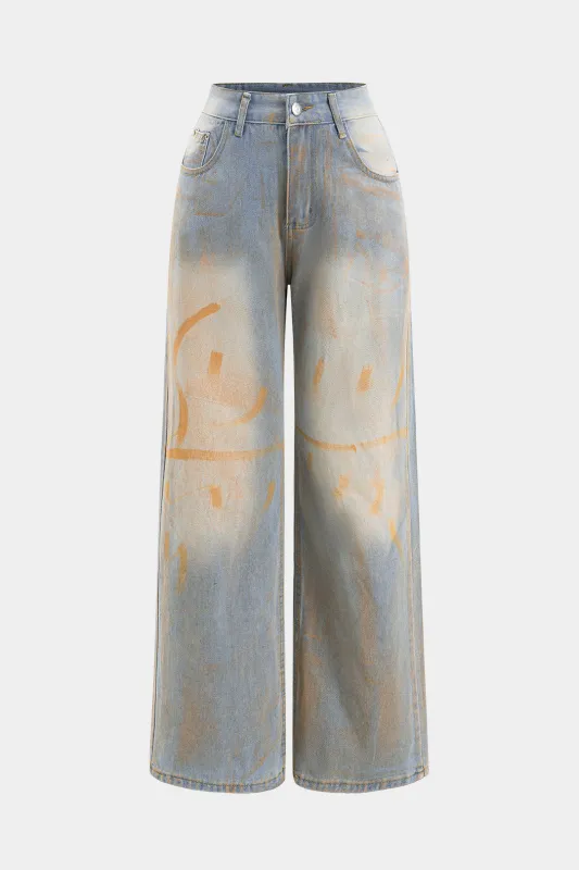 Denim beskidt lige ben jeans sold by Micas