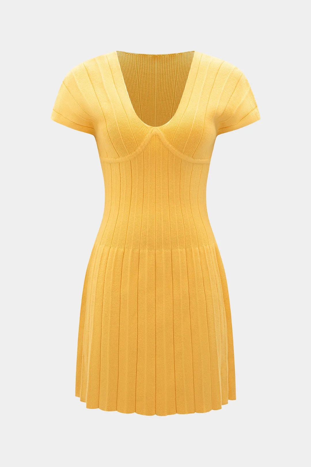 Solid strik v-hals kjole sold by Micas