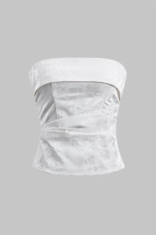 Jacquard plisseret rør top sold by Micas