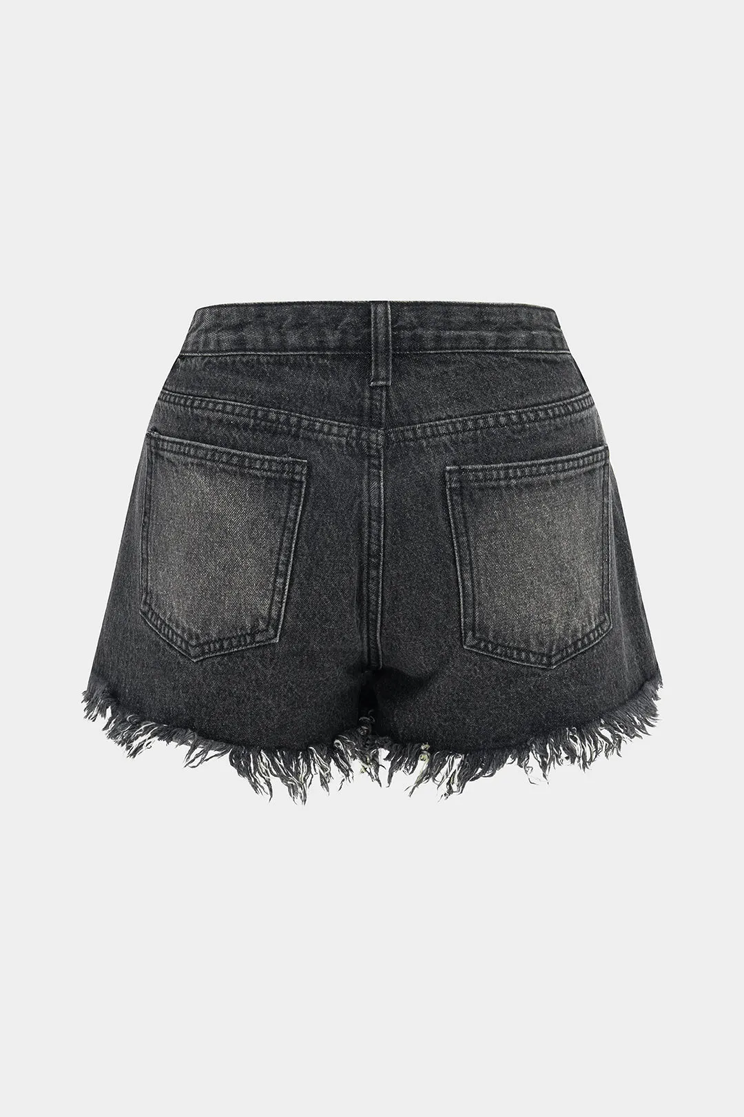 Denim nødlidende flosset hem revet shorts sold by Micas product image thumbnail 2