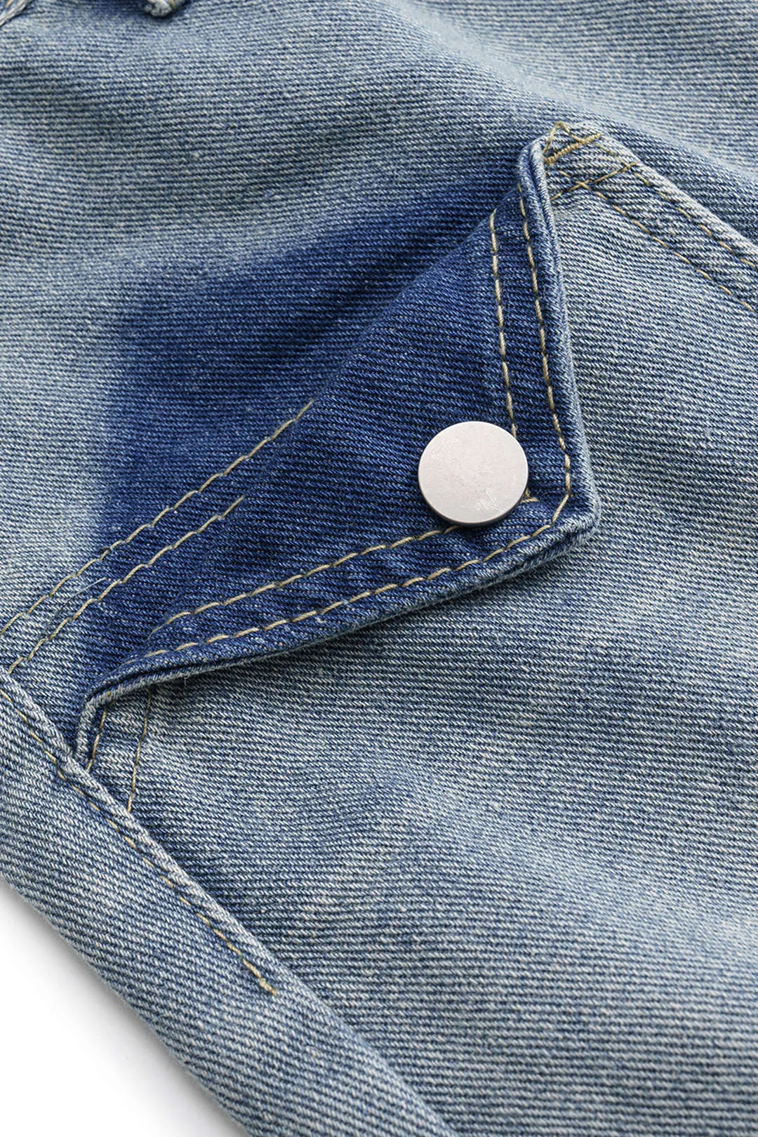 Denim High Waist Pocket Shorts sold by Micas product image thumbnail 3