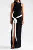 Tie Front Backless Sleeveless Slit Maxi Dress sold by Micas