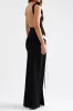 Tie Front Backless Sleeveless Slit Maxi Dress sold by Micas
