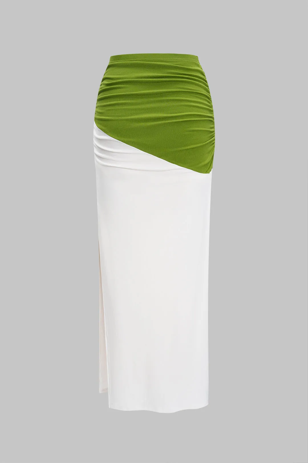 Ruched Asymmetrical Patchwork Slit nederdel sold by Micas product image thumbnail 2