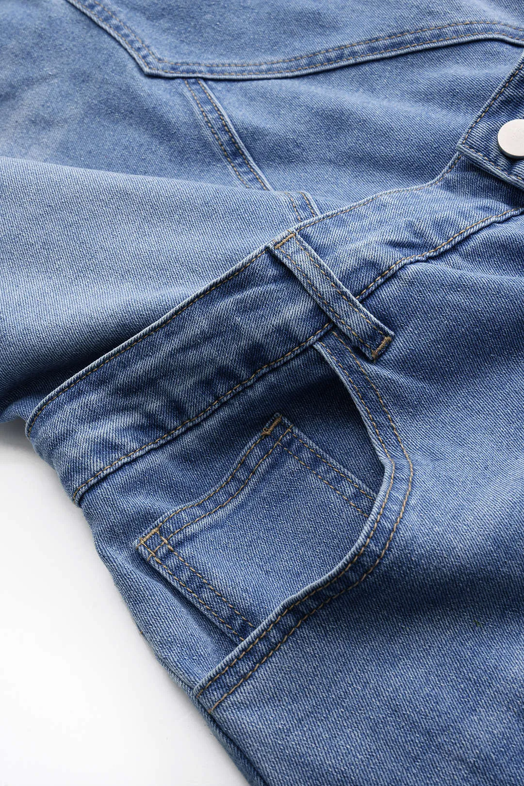 Plus Size Denim Asymmetrical Wide Leg Jumpsuit sold by Micas product image thumbnail 4