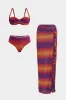 Mesh Ombre flettet tre-stykker bikini-sæt sold by Micas