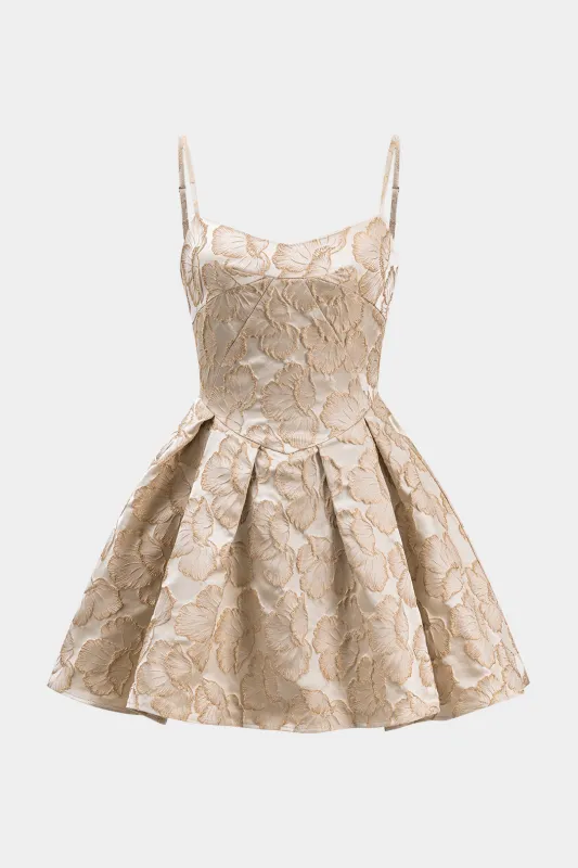 Jacquard Embroidery Slip Mini Dress sold by Micas