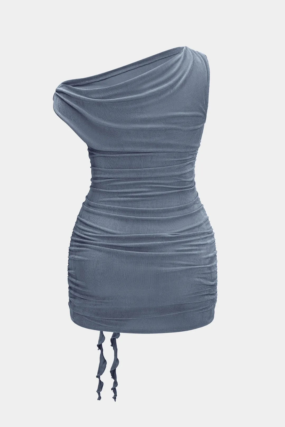 Plus Size 3D Floral Ruched Asymmetrical Mini Dress sold by Micas product image thumbnail 2