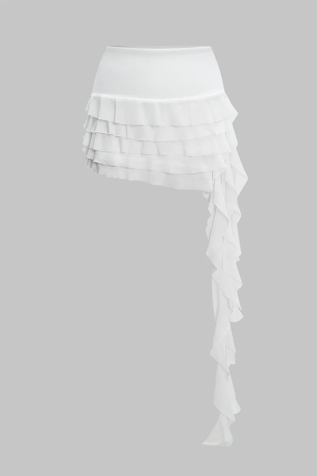 Solid mesh ruffle nederdel sold by Micas