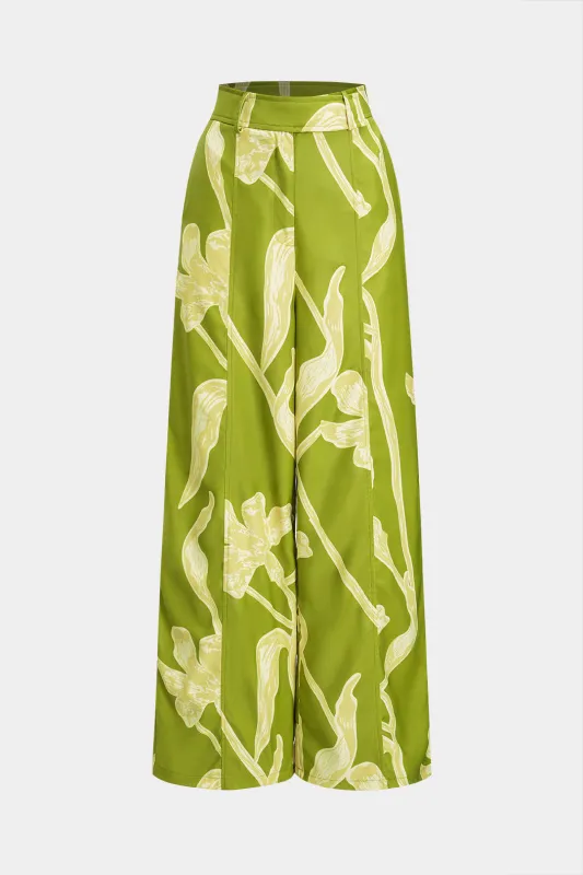 Blomstermønster Høj talje Brede benbukser sold by Micas