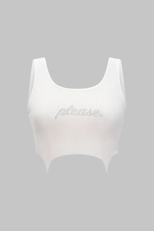 Rhinestone Print Tank Top sold by Micas