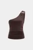 Ruched One Shoulder Asymmetrical Tank Top sold by Micas