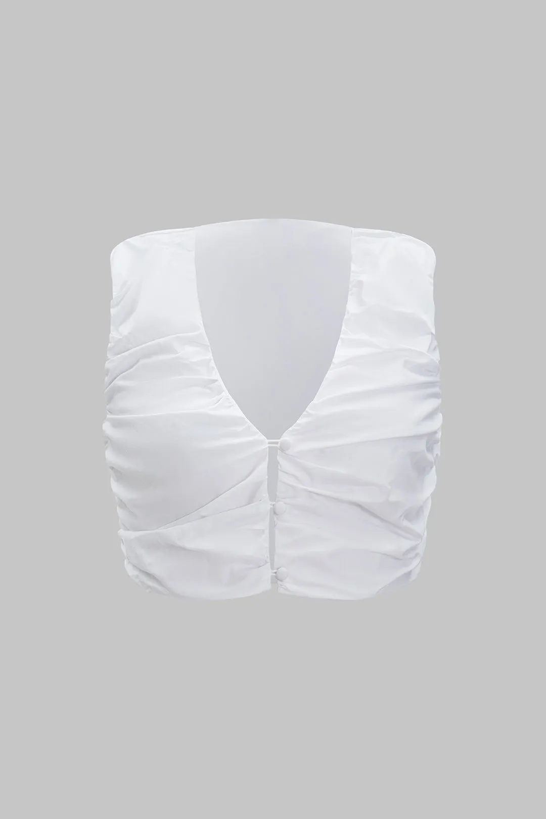 Knap Ruched V-hals tank top og lynlås nederdel sæt sold by Micas product image thumbnail 2