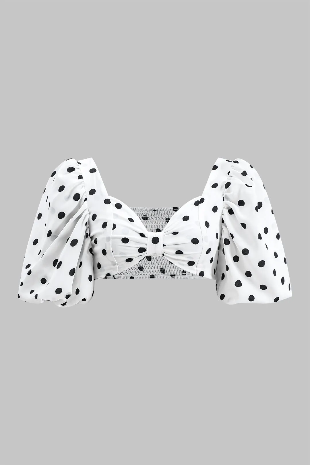 Polka Dots Print Ruched Top og Nederdel Set sold by Micas product image thumbnail 2