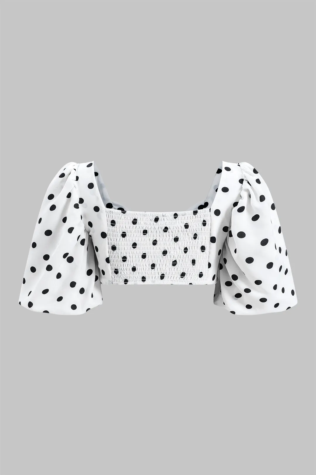 Polka Dots Print Ruched Top og Nederdel Set sold by Micas product image thumbnail 3