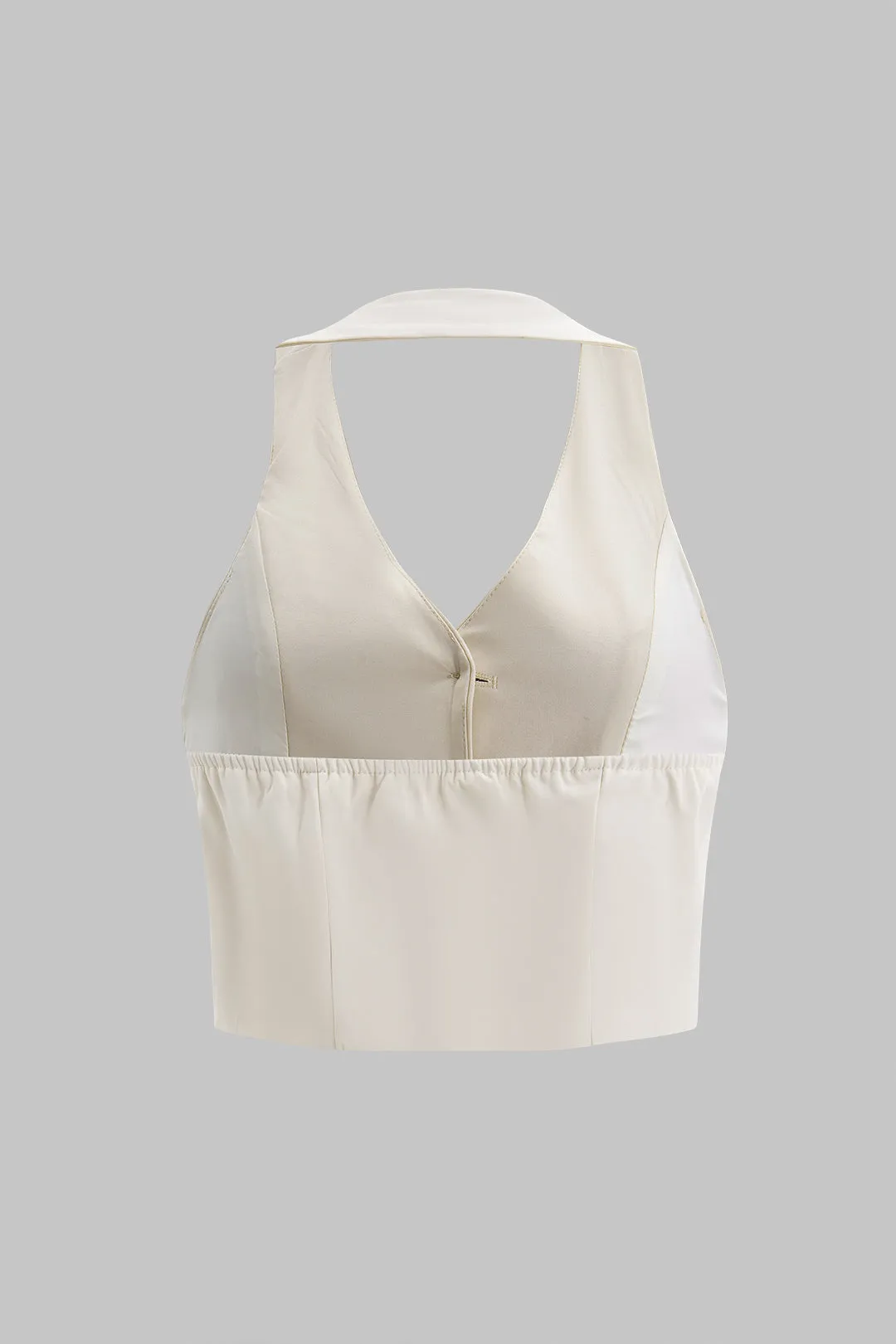 Halter hals knap rygfri tank top og plisseret nederdel sæt sold by Micas product image thumbnail 3