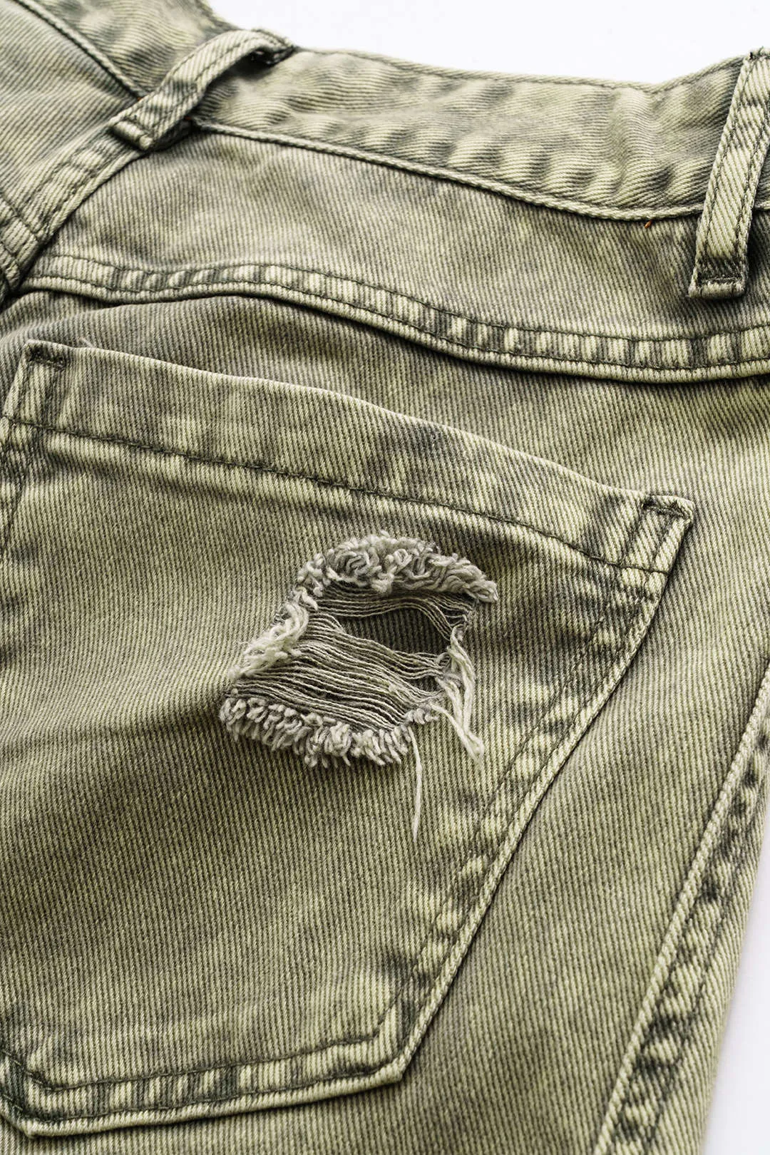 Denim Washed Ripped Wide Leg Jeans sold by Micas product image thumbnail 4