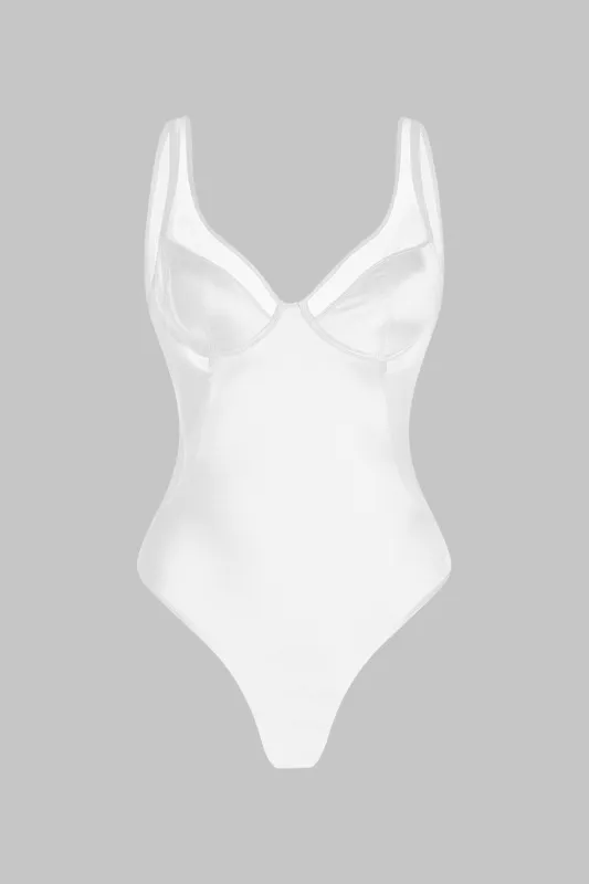 Mesh Corset V-Neck Sleeveless Bodysuit sold by Micas