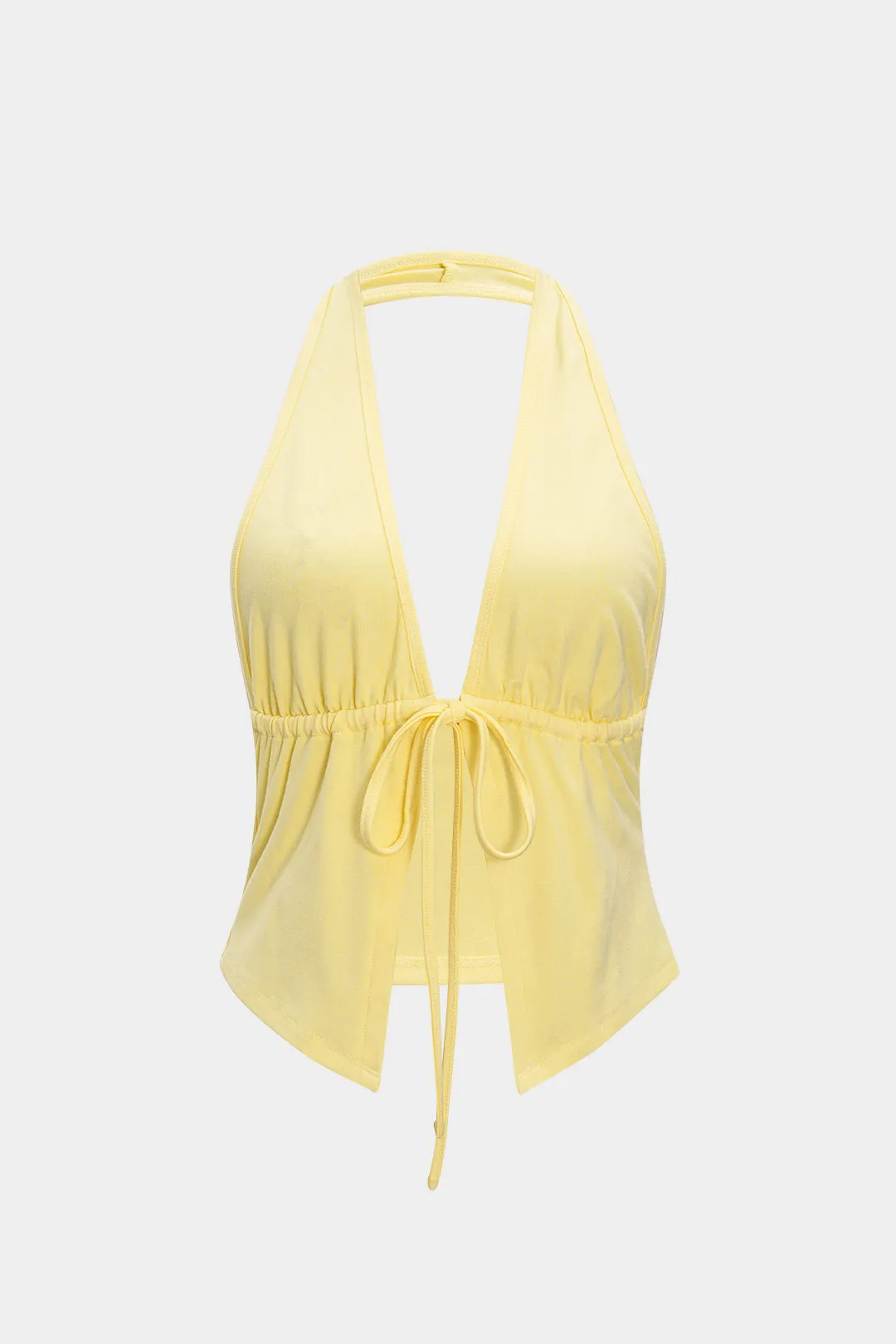 Halter Neck Tie-Up V-Neck Tank Top And Shorts Set sold by Micas product image thumbnail 2