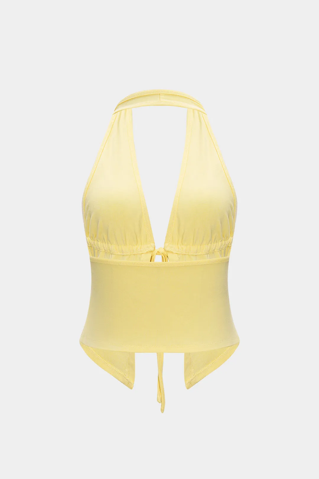 Halter Neck Tie-Up V-Neck Tank Top And Shorts Set sold by Micas product image thumbnail 3