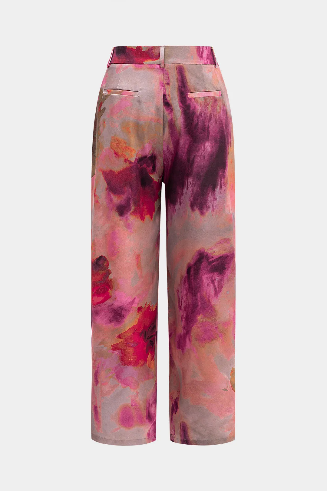 Satin abstrakt mønster brede ben bukser sold by Micas product image thumbnail 2