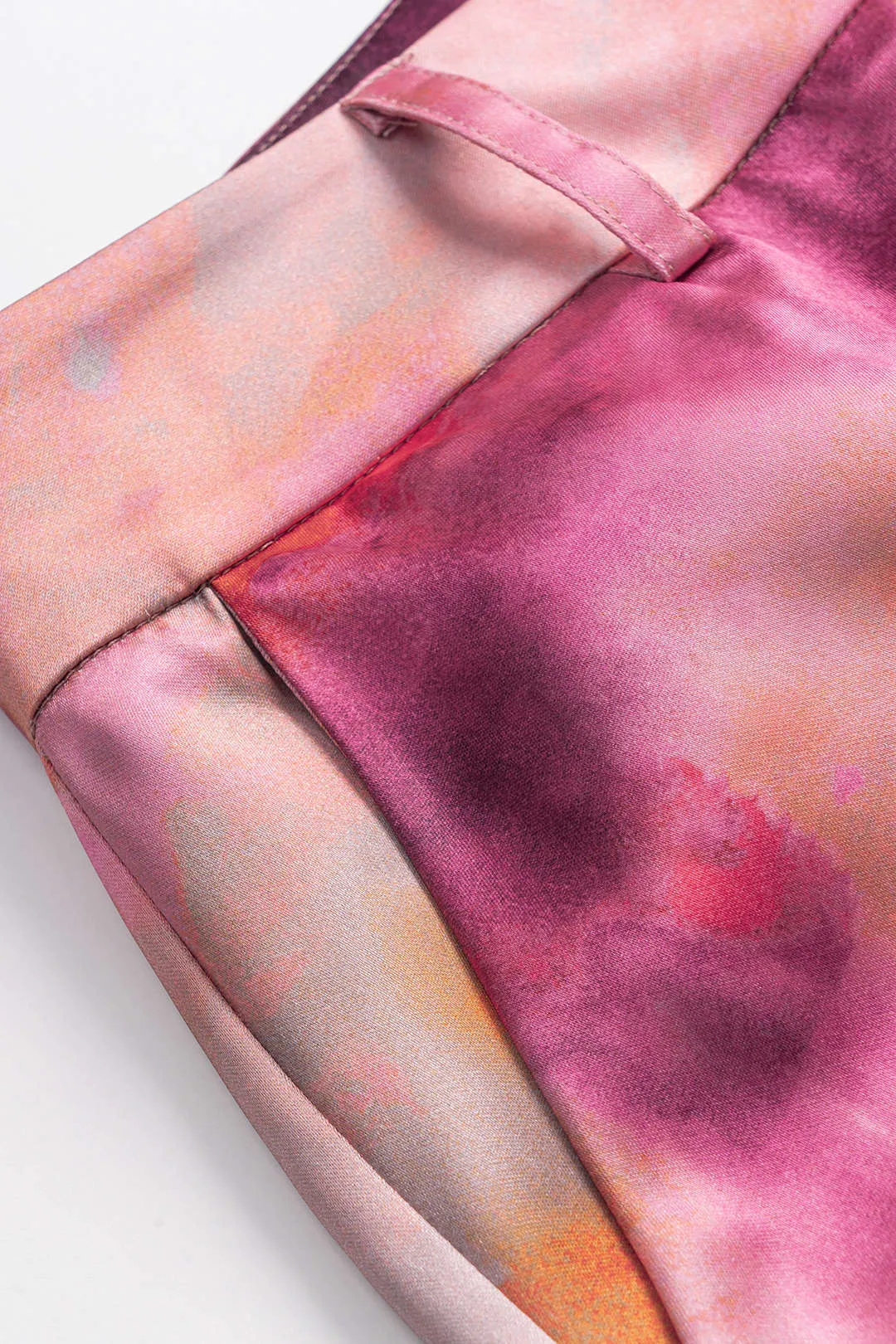 Satin abstrakt mønster brede ben bukser sold by Micas product image thumbnail 3