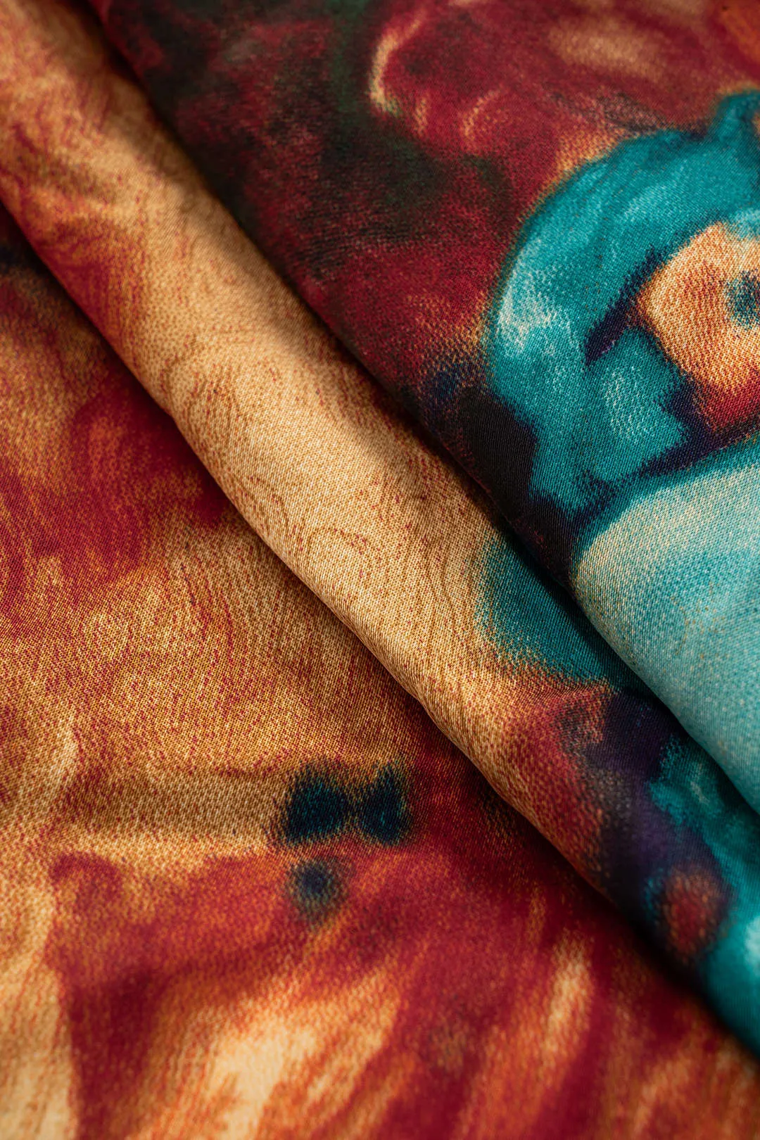 Satin Abstract Pattern Asymmetrical Ruched Skirt sold by Micas product image thumbnail 5