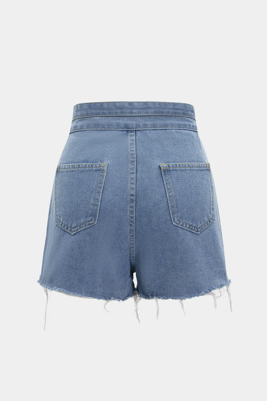 Denim flod flossede høje talje brede benshorts sold by Micas product image thumbnail 2