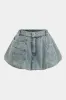 Denim ruched klap lomme nederdel sold by Micas