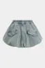 Denim ruched klap lomme nederdel sold by Micas